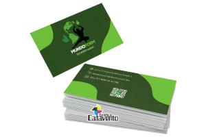 Cartão de Visitas Fosco com Verniz Localizado Couchê 300 gramas 9x5cm Colorido frente e verso   