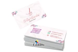 Cartão de Visitas Verniz Total Frente Couchê 300 gramas 9x5cm Colorido frente e verso   