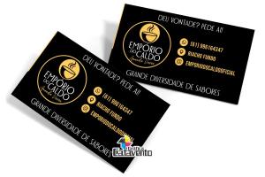 Cartão de Visitas Verniz Total Frente Couchê 300 gramas 9x5cm Colorido frente / Verso em branco   